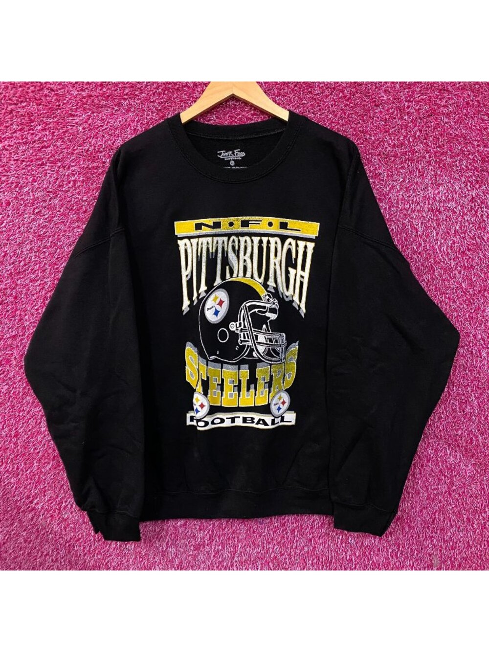 Junk Food Clothing Pittsburgh Steelers Helmet Flea Market Crew Fleece Sweats